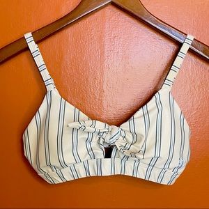 Albion Striped Tie Bikini Top Swim Suit Women’s Size Small
